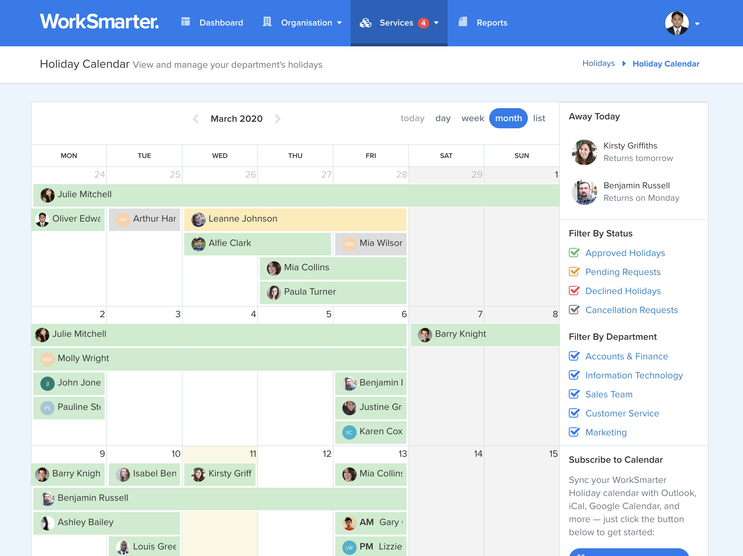 Staff Holiday Planner Excel Template